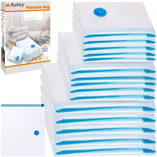 Ruhhy Vacuümzakken Set - 15 Stuks - 3 Maten - Ruimtebesparend