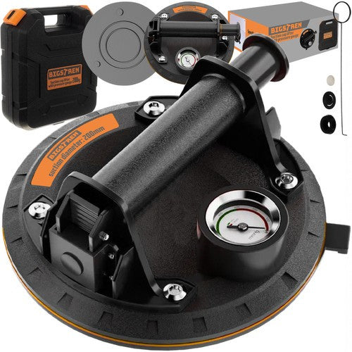 Bigstren Vacuüm Zuignap met Pomp - 200 kg - 200 mm - Inclusief Manometer