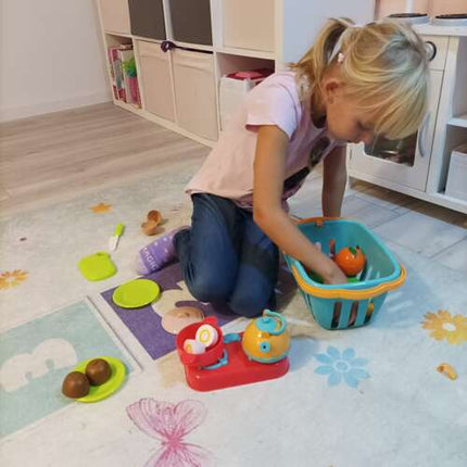 Kruzzel Snijset Fruit en Groenten - 22-Delig - Inclusief Mandje en Mini-fornuis