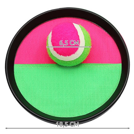 Kruzzel Klittenband Balspel - 2 Paddles + Bal - Roze/Groen