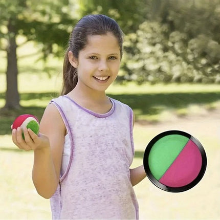 Kruzzel Klittenband Balspel - 2 Paddles + Bal - Roze/Groen