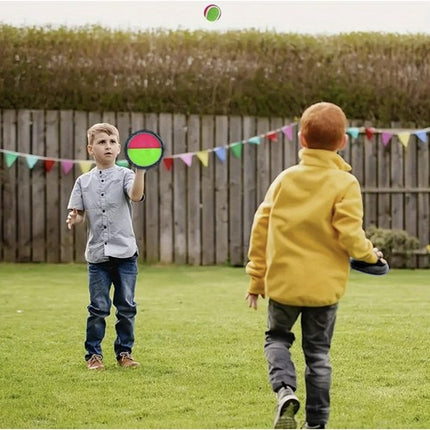 Kruzzel Klittenband Balspel - 2 Paddles + Bal - Roze/Groen