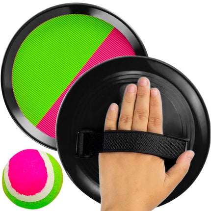 Kruzzel Klittenband Balspel - 2 Paddles + Bal - Roze/Groen
