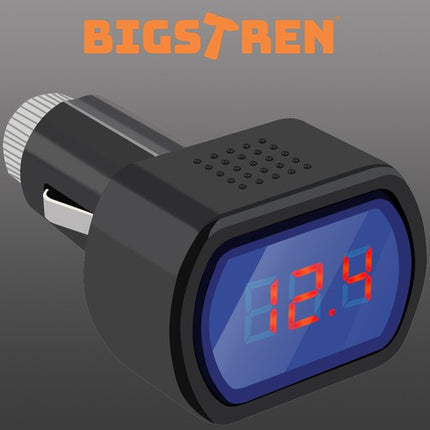 Bigstren Voltmeter 12V / 24V - Digitale Spanningsmeter voor Sigarettenaansteker