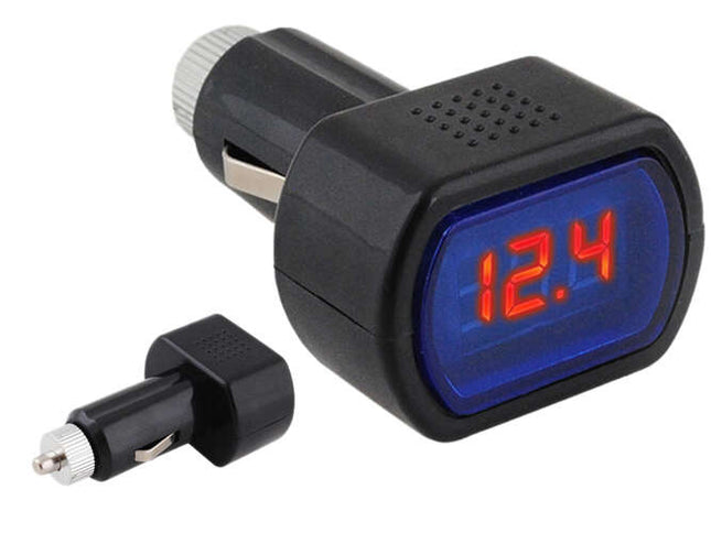 Bigstren Voltmeter 12V / 24V - Digitale Spanningsmeter voor Sigarettenaansteker