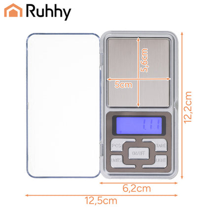 Ruhhy Precisie Pocketweegschaal - 200g x 0.01g - Zwart
