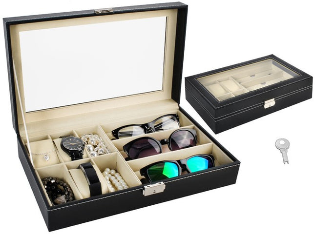 Malatec Horloge & Brillen Organizer - 9 Vakken - Zwart