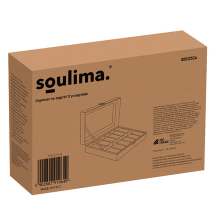 Soulima Horloge Organizer - 12 Vakken - Met Displayvenster - Zwart