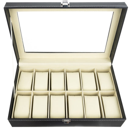 Soulima Horloge Organizer - 12 Vakken - Met Displayvenster - Zwart