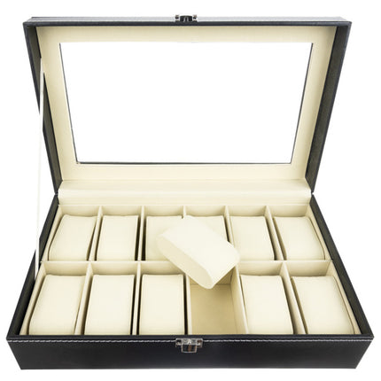 Soulima Horloge Organizer - 12 Vakken - Met Displayvenster - Zwart