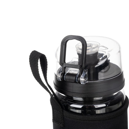 Trizand Sportbidon 1 Liter - Met Fruitfilter en Beschermhoes - Zwart