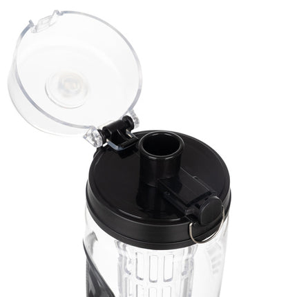 Trizand Sportbidon 1 Liter - Met Fruitfilter en Beschermhoes - Zwart