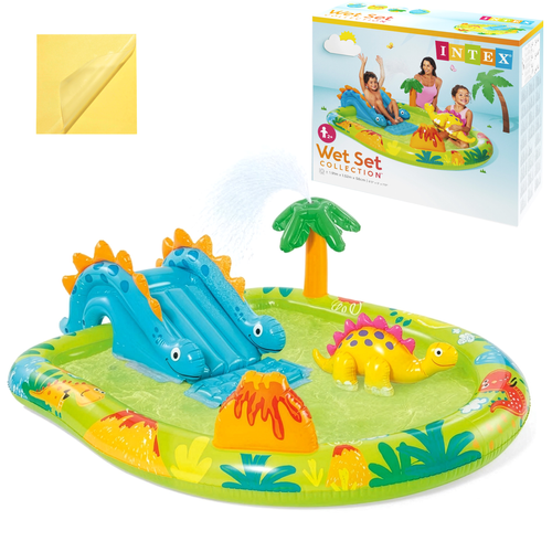 Intex Little Dino Speelparadijs - 191 x 152 cm - Met Glijbaan & Sproeier