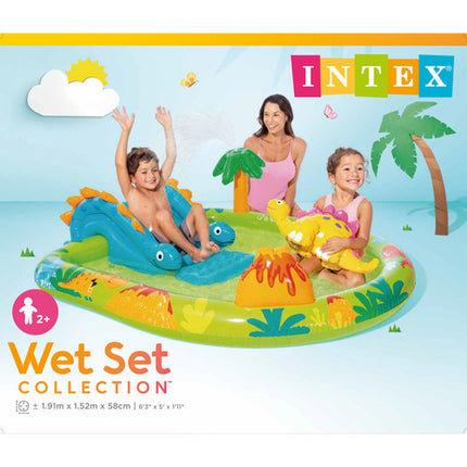 Intex Little Dino Speelparadijs - 191 x 152 cm - Met Glijbaan & Sproeier