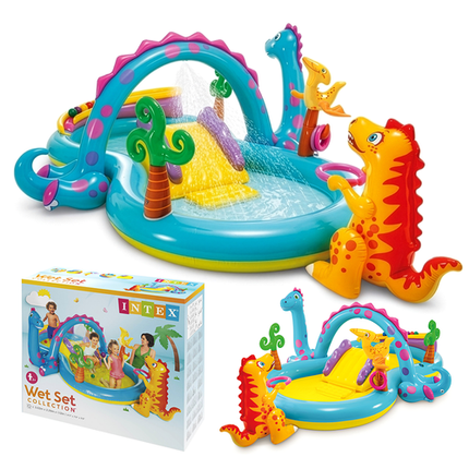Intex Dinoland Speelparadijs - 302 x 229 cm - Met Glijbaan & Fontein