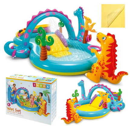 Intex Dinoland Speelparadijs - 302 x 229 cm - Met Glijbaan & Fontein