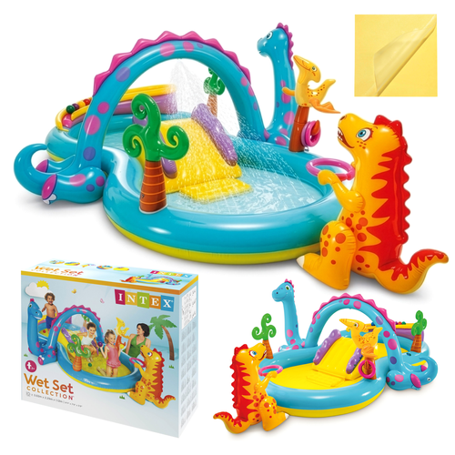 Intex Dinoland Speelparadijs - 302 x 229 cm - Met Glijbaan & Fontein