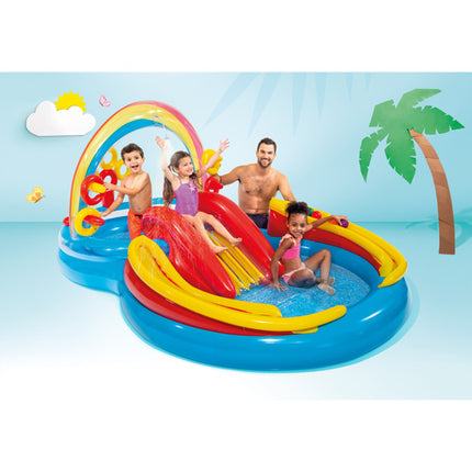 Intex Rainbow Speelparadijs - 297 x 193 cm - Met Glijbaan & Fontein