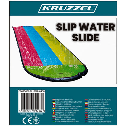 Kruzzel Triple Waterglijbaan - 475 x 202 cm - Met Fontein en 3 Boardjes