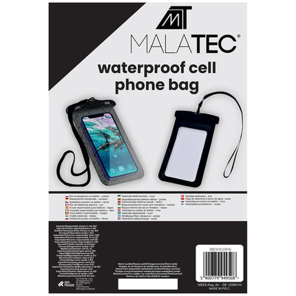Malatec Waterdichte Telefoonhoes - Tot 7 inch - Inclusief Lanyard - Zwart