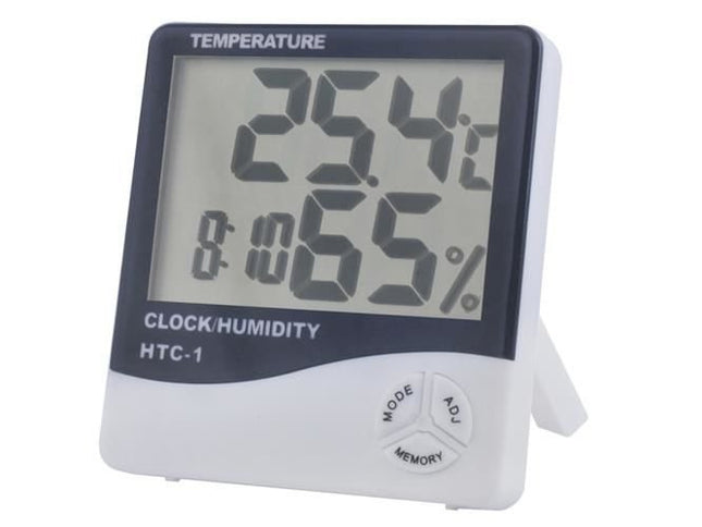 Ruhhy Weerstation met Klok - Digitaal - LCD Display - 9 x 10 cm - Zwart