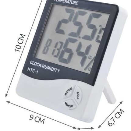Ruhhy Weerstation met Klok - Digitaal - LCD Display - 9 x 10 cm - Zwart