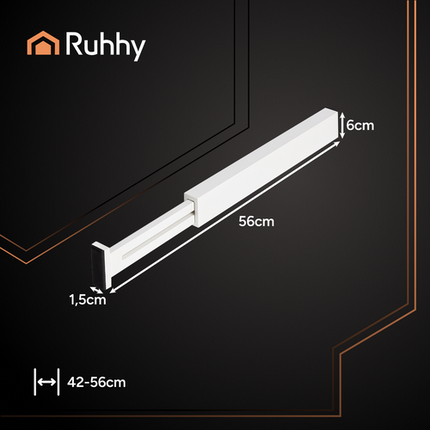Ruhhy Verstelbare Ladeverdeler - 4 Stuks - Bamboe - Wit - 42-56 cm