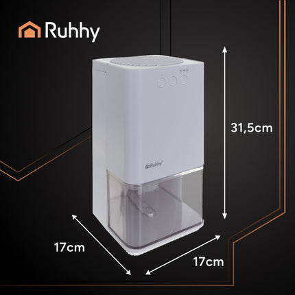 Ruhhy Luchtontvochtiger - 1400 ml - Met Timer & LED - Wit