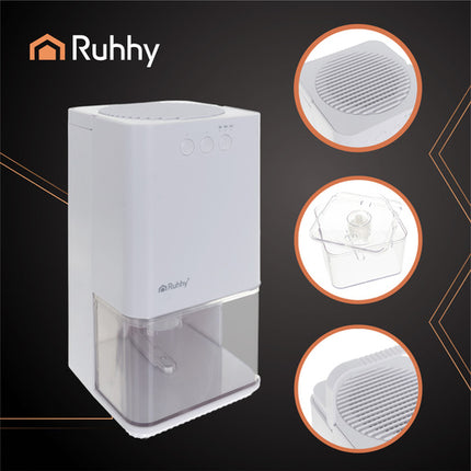 Ruhhy Luchtontvochtiger - 1400 ml - Met Timer & LED - Wit