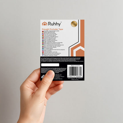 Ruhhy Tochtstrip - Zelfklevend - 400 x 2,1 cm - Wit