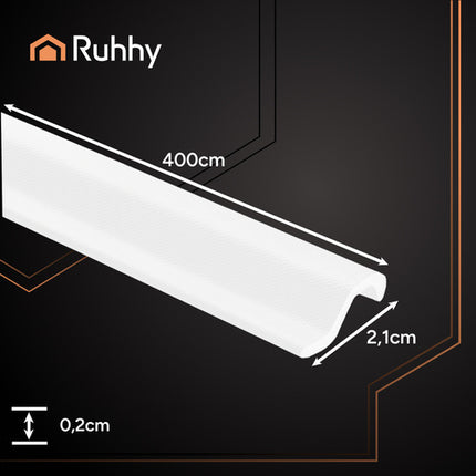 Ruhhy Tochtstrip - Zelfklevend - 400 x 2,1 cm - Wit