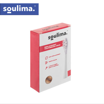 Soulima X800 Opzetborstels - 2 Stuks - Wit - Soft & Medium