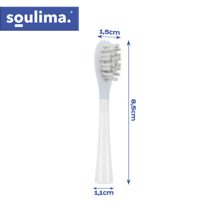 Soulima X800 Opzetborstels - 2 Stuks - Wit - Soft & Medium