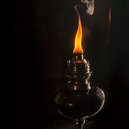Iso Trade Olielamp Lonten - Set van 5 - 12 x 1 cm - Katoen