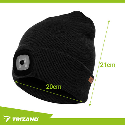 Trizand Wintermuts met LED - Zwart - USB Oplaadbaar