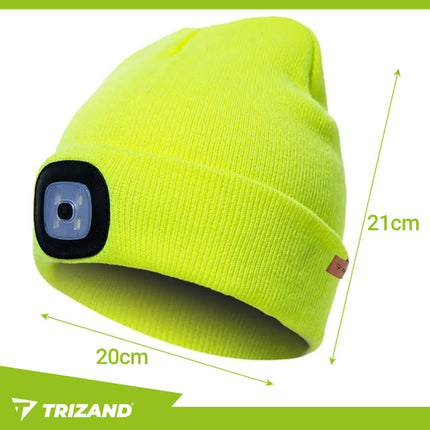 Trizand Wintermuts met LED - Neon Geel - USB Oplaadbaar