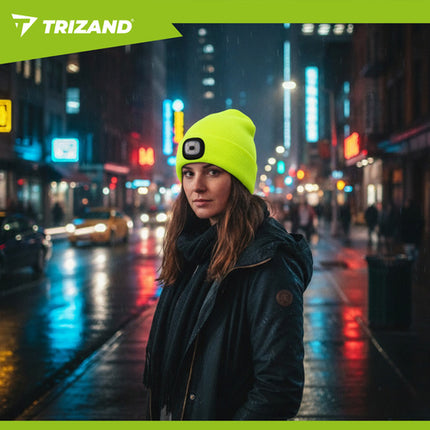 Trizand Wintermuts met LED - Neon Geel - USB Oplaadbaar