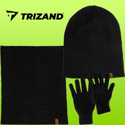 Trizand Winterset 3-delig - Muts, Sjaal & Handschoenen - Zwart