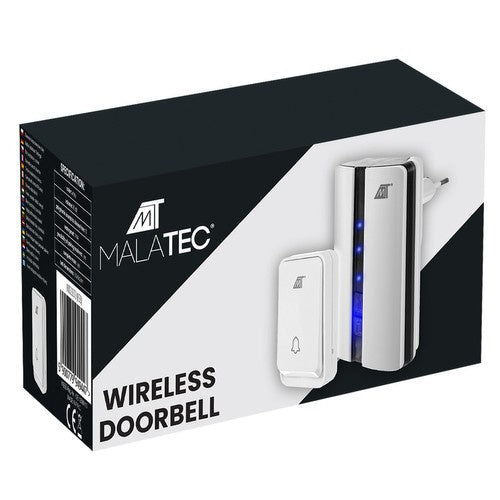 Malatec Draadloze Deurbel - Waterdicht IP44 - 51 Melodieën - Wit