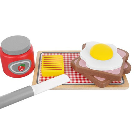 Kruzzel Houten Broodrooster Set - 8-delig - Ontbijt Speelset