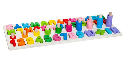 Kruzzel Houten Alfabet en Cijferpuzzel - Educatief Leerbord