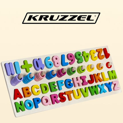 Kruzzel Houten Alfabet en Cijferpuzzel - Educatief Leerbord