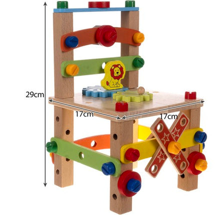 Kruzzel Houten Bouwstoel - Educatief Speelgoed - DIY Set