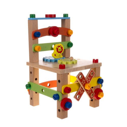 Kruzzel Houten Bouwstoel - Educatief Speelgoed - DIY Set
