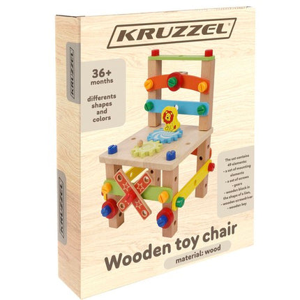 Kruzzel Houten Bouwstoel - Educatief Speelgoed - DIY Set