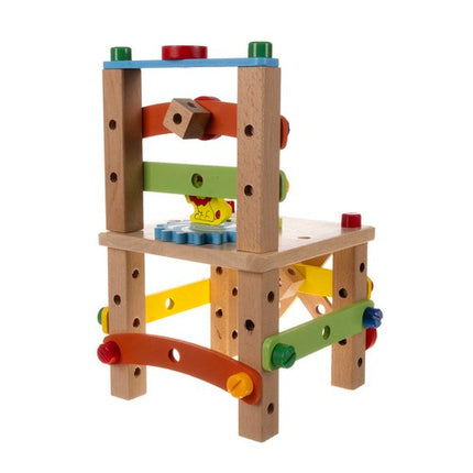 Kruzzel Houten Bouwstoel - Educatief Speelgoed - DIY Set