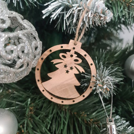 Ruhhy Houten Kersthangers - Set van 10 - DIY Kerstversiering