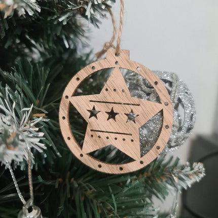 Ruhhy Houten Kersthangers - Set van 10 - DIY Kerstversiering