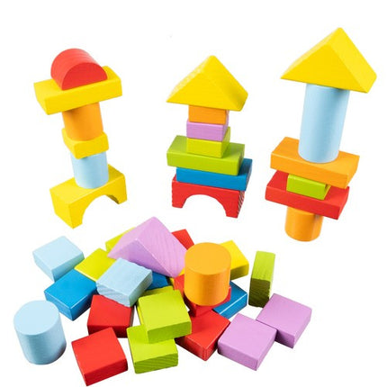 Kruzzel Houten Blokken Set - 100-Delig - Inclusief Sorteeremmer