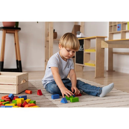 Kruzzel Houten Blokken Set - 100-Delig - Inclusief Sorteeremmer
